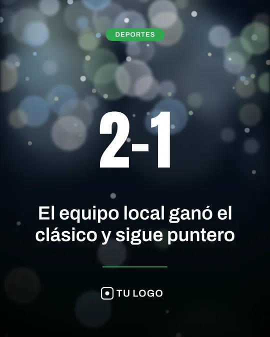Plantilla Resultado: el marcador 2-1 gigante sobre la foto